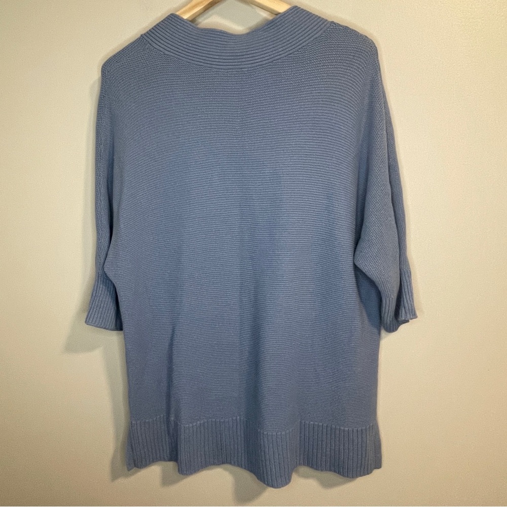 Chico's Light Blue V-Neck Tunic Sweater - Picture 2 of 6